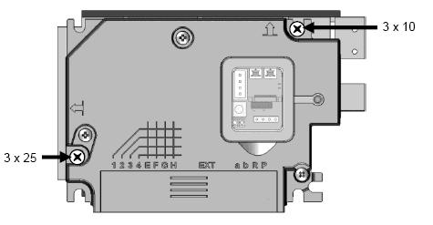 Einbau mit Renz-Adapter Antivandalismus Für die Montage mittels Renz-Adapter (Adapter für Sprechgitter RSA lose, Artikel Nr. 97982164) sind die 2 Bohrungen entsprechend Abbildung zu verwenden.