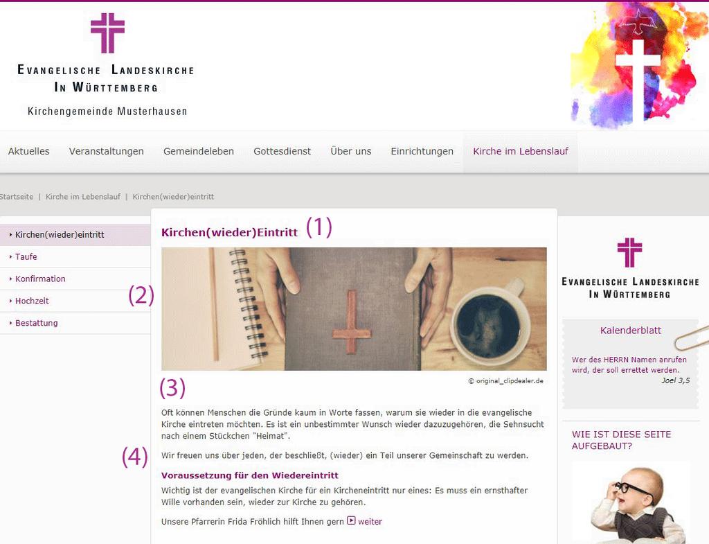 9.1 Kirchen(wieder)eintritt: www.musterhausen-evangelisch.