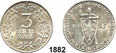 .. vz+ 110,- 1894 322 5 Reichsmark 1925 A... vz-prfr 125,- 1895 322 5 Reichsmark 1925 D... vz+, kl. Rdf. 100,- 1896 322 5 Reichsmark 1925 D.