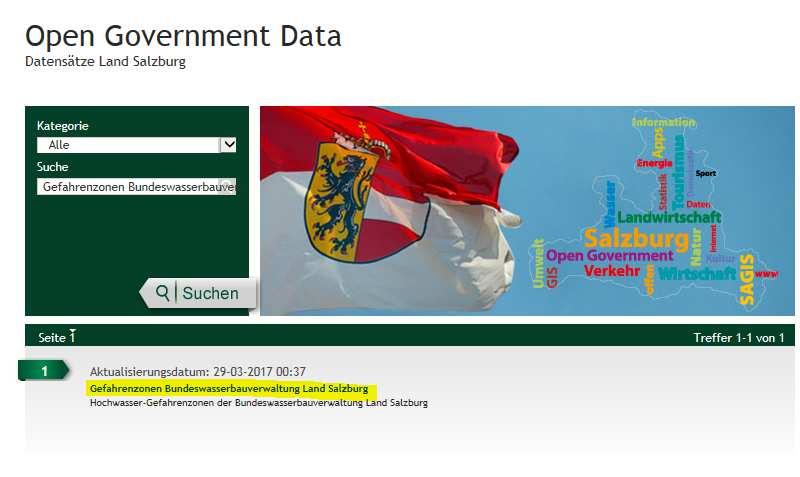 OGD - OpenGovernmentData Auf der Homepage des Landes zu finden unter: http://service.salzburg.gv.