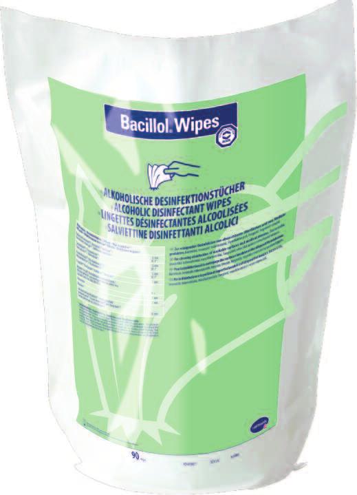 Erhältlich als gebrauchsfertige Lösung oder als vorgetränkte Desinfektionstücher im handlichen Flowpack, in nachfüllbarer Spenderdose oder in Kombination mit dem Bode X-Wipes Tuchspender.