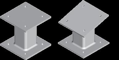 Beispiele für die Ausführung einer Montageplattenkonstruktion mit Stutzen (bauseitige Leistung!