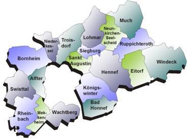 Rhein-Sieg-Kreis Alfter Bornheim Anteil in Prozent Einwohner 580.855 22.820 48.531 12,3 % Bedarfsgemeinschaften (Familien) 18.220 530 1.087 8,9 % darin Personen 36.144 1.033 2.