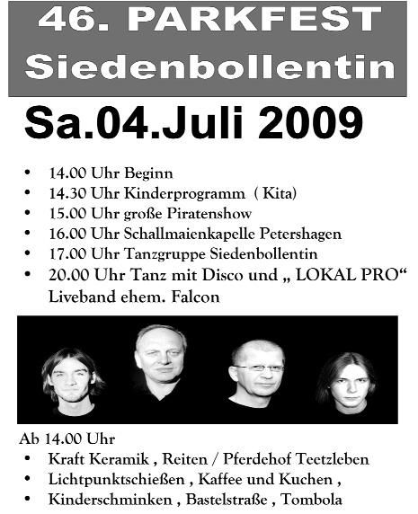 06/2009 29 Treptower Tollensewinkel Kulturplan Juni/Juli 2009 Juni bis 04.07. bis 16.08.