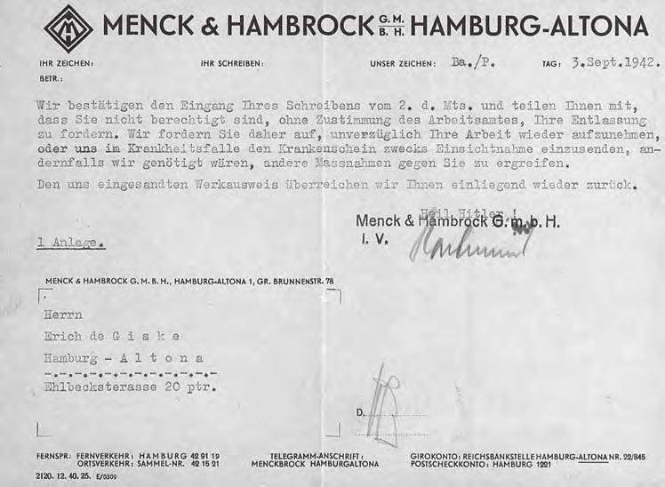 (StA HH, 213-11 254/45) Bericht der Gestapo an den