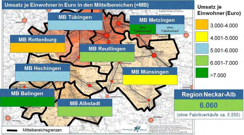 c) Räumliche Ausstattungsmerkmale Mit der Kennziffer pro 1.000 Einwohner kann die Angebotsdichte für die einzelnen Mittelbereiche im Vergleich dargestellt werden.