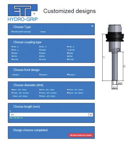 ETP HYDRO-GRIP PENCIL Entwerfen Sie ihren eigenen hydraulischen Präzisionswerkzeughalter - online Besuchen Sie uns auf www.etp.