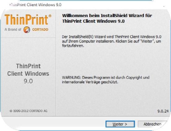 3. Installation Thinprint-Client Hinweis: Punkt 3 ist nur