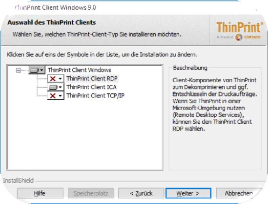 Thinprint Client und klicken diesen doppelt.