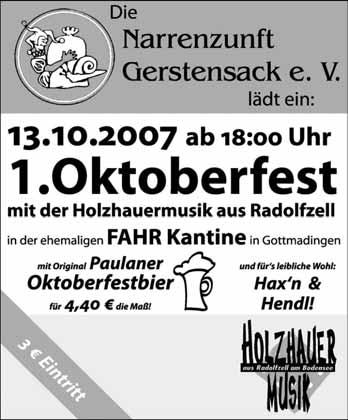Oktoberfest im beheizten Festzelt in Bohlingen beim Gasthaus Sternen Eröffnung am Freitag, 12.10. ab 18 Uhr mit dem MV Bohlingen Sa. 13.10. und So. 14.10. weils ab 11 Uhr.