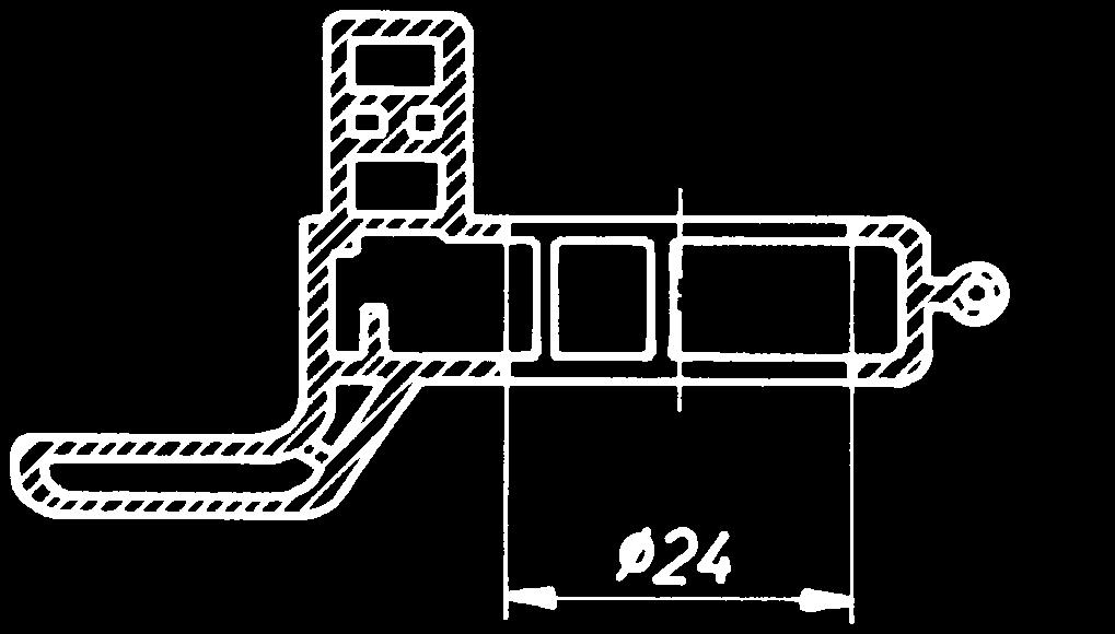 Rolladen - Aufschraubschloß RFS 24 Zamak, vernickelt, für Kunststoff-Schloßleiste z. B.