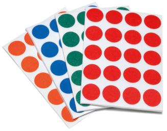 Sortierung: je Block à 25 Blatt weiß, rot, blau, grün, gelb und orange. Maße: 9,5 x 20 cm 1 Set zu 150 Sticker, 6 farbig, je 25 Blatt 10,50 Art.-Nr. 8024.