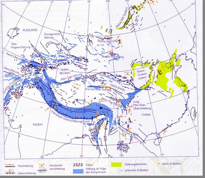 Tektonik im Himalaya-Hinterland Dehnung