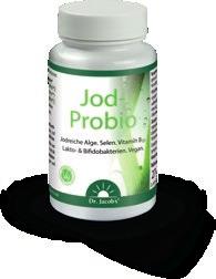 GENUSS Jod-Probio Jod aus Meeresalgen + Selen + B 12 + Lakto- & Bifidobakterien ü ü Essentielle vegane Grundversorung ü ü Für Energiestoffwechsel und Nervensystem (Jod + Vitamin B 12 ) ü ü Für die