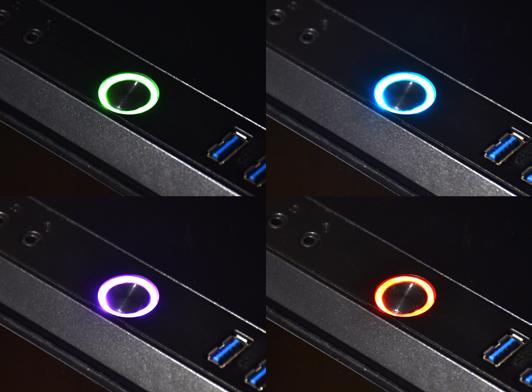 Möge das Licht mit dir sein Selbst der Power-Button an Amadeus Computer ist farblich anpassbar.