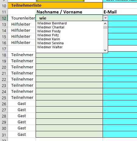 3) Buchstaben des Vor- oder Nachnamens zu schreiben.