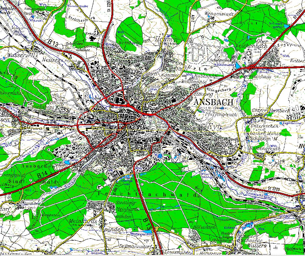 - 3-1. Allgemeines Das Bayerische Landesamt für Umwelt (LfU) führte vom 17.9.27 bis 16.9.28 im Stadtgebiet von Ansbach Luftschadstoffmessungen mit einem Luftmessfahrzeug durch.