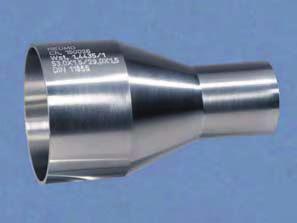 Reduzierstück ISO/DIN Werkstoff 1.4435, orbitalschweißbar, innen RA <=0,8 µm, feinstgedrehte Ausführung exzentri