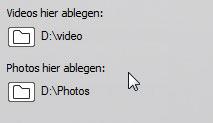 Importieren von Videoclips Abbildung 3.49: Wählen Sie hier den Zielordner auf der Festplatte für die zu kopierenden Videos und Fotos aus 5.