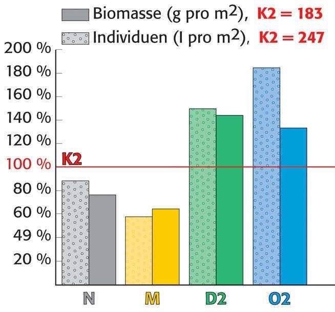 DOK-Versuch: Bodenzoologie Regenwürmer > Biomasse und Individuenzahl der Regenwürmer >