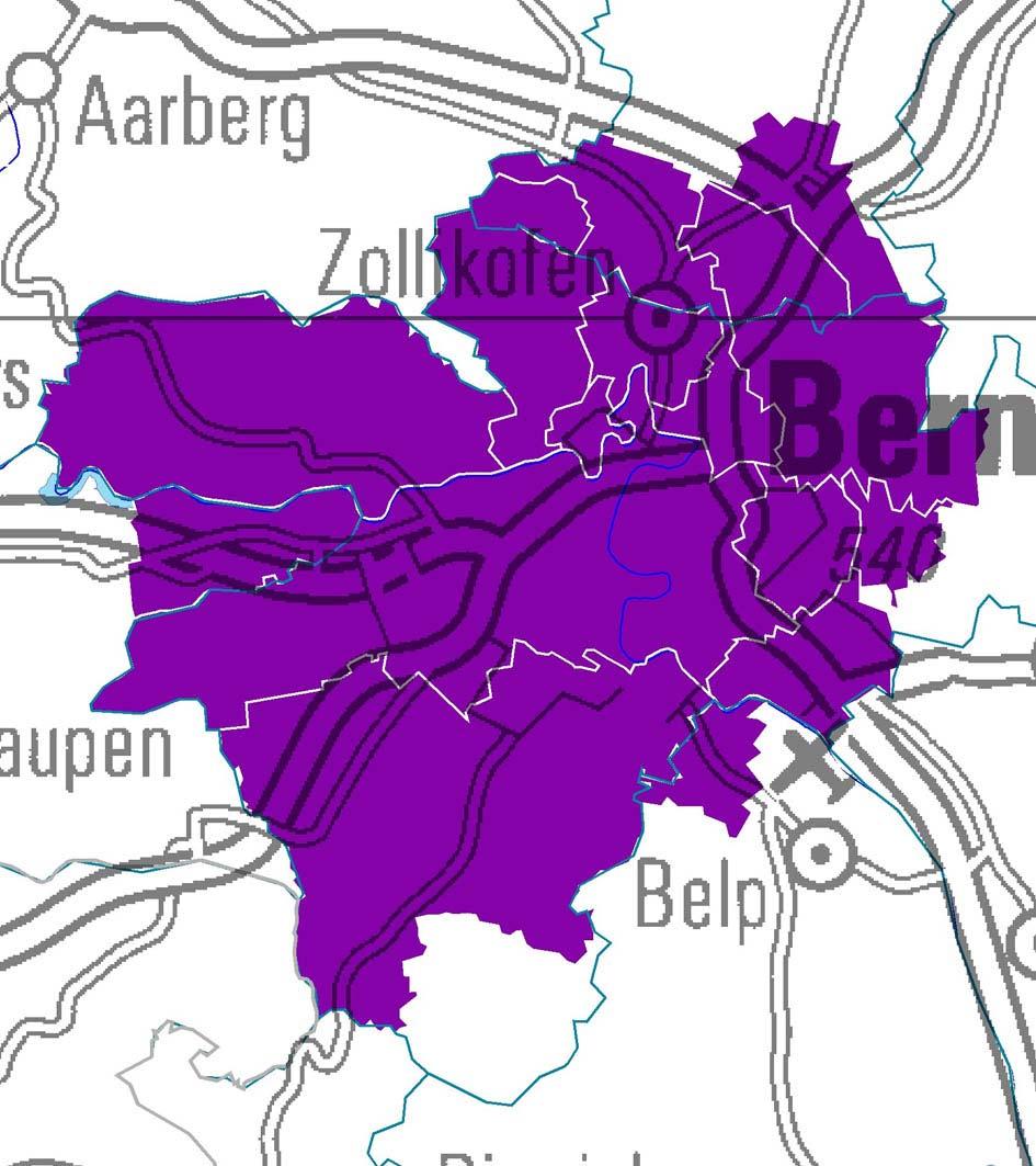 12 Region Bern-Stadt Veranstalter: Anzahl Einwohner 248'106 1 komplementäres, nicht gewinnorientiertes Programm mit Leistungsauftrag und Gebührenanteil Agglomeration Bern nordöstlich