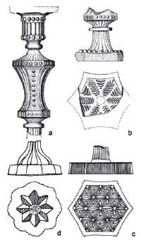 SG: Von einem Leuchter von Nova Huť mit ähnlichen Formen, wie der hier vorgestellte, wurden größere Scherben ausgegraben, noch brauchbare Formen wurden um 1875 nach Milovy verkauft: Siehe dazu auch