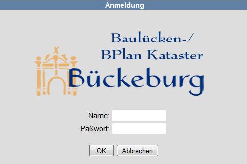 WebGIS Baulücken /BPlan Kataster Bückeburg Um das WebGIS zu starten, gehen Sie bitte wie folgt vor: 1. Browser (Internet Explorer o.ä.) starten 2.