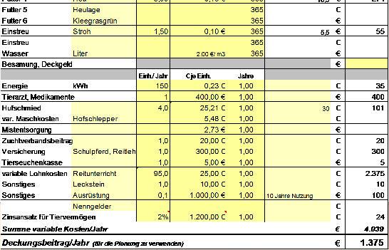 Deckungsbeitrag/Jahr (für