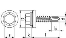 sebsta sef driing screws für den Fassadenbau Sechskantkopf mit Bund und Dichtscheibe Bimeta Ruspert - beschichtet 0214 80 D 1 1 1 1 k 4,1 5,4 5,4,4 p 4,5 5,5 7,5 s 7 8 8 3/8 d 4,2 4,8 5,5,3 0214 804