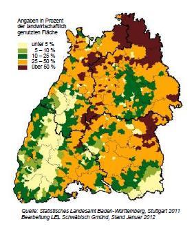 Level 3-2: Zahlen, Fakten, Hintergründe: Getreideanbau in Baden-Württemberg: Anbaufläche von Getreide ohne Körnermais in BW Quelle: Getreide Informationen für Verbraucher, www.