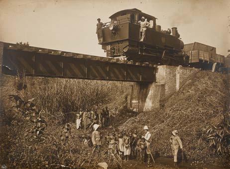 FINSTERWALDE (XX) Aufnahmen vom Eisenbahnbau in Togo/ Deutsch-Ostafrika. 10 Original-Photographien. Bromsilbergelatine- und Albumin-Abzüge. Vintages. Um 1905. Je ca.