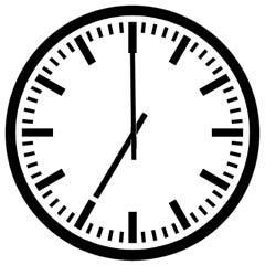 11.1 Welche Winkel bilden Stunden- und Minutenzeiger um 19.00 Uhr? Finde die beiden richtigen Antworten heraus und kreuze sie an! 135 150 165 195 210 225 11.
