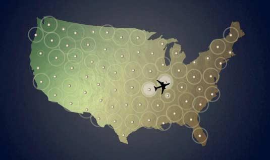 Report Online im Urlaub: Internet im Flugzeug Aircells Gogo Inflight Internet nutzt 92 modifizierte Mobilfunk- Basisstationen, um Flugzeuge über den USA vom Boden aus zu versorgen.