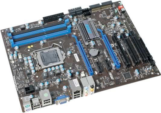 Prüfstand LGA1156-Mainboards Dank ATX-Format bietet das MSI H55-G43 viel Platz für Erweiterungskarten, glänzt selbst aber nicht mit üppiger Ausstattung.