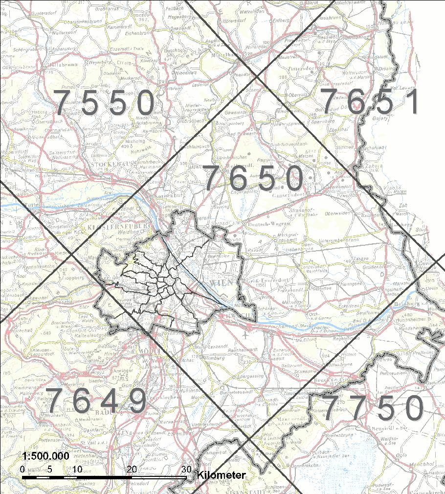 585 t, die südwestlich angrenzende Gitterzelle 76 49 (südliches Wiener Becken, Wienerwald, siehe Abbildung 25) 11.152 t.