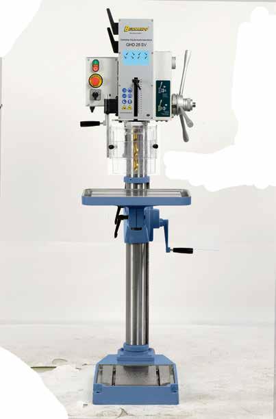 Pinolenvorschub serienmäßig 2-Stufenmotor Die Pinolenzustellung erfolgt wahlweise per Hand oder mittels automatischem Vorschub.
