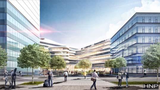 -Investition: Office Park 4 Spatenstich April 2018 - Fertigstellung Anfang 2020 Neu: Verbindungsbrücke zu Parkhaus 3 Interessentensuche für 3.