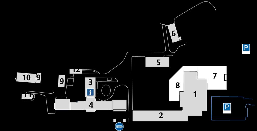 Standort Baden Situationsplan 1 Résidence (Abteilungen RA, RB, RC) 8 Generationenspielplatz 2 Verbindungskorridor 9