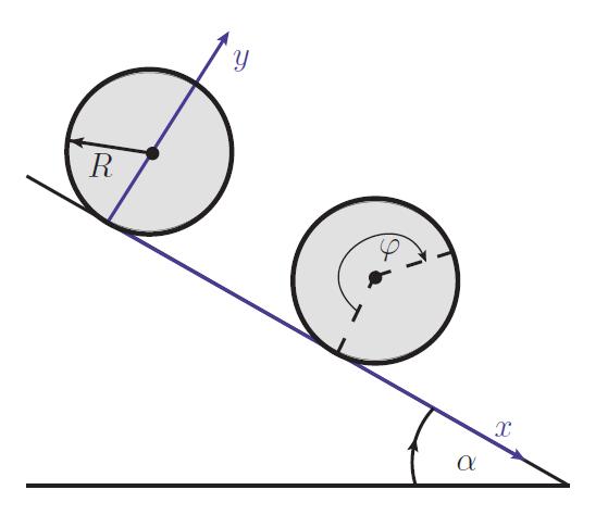 1. Berechnen Sie die Trägheitsmomente I K und I Z von Kugel bzw. Zylinder bezüglich der Rotationsachse der Rollbewegung (d.h. für die Kugel bezüglich der Rotation um einen Durchmesser und für den Zylinder bezüglich einer Rotation um seine Längsachse).