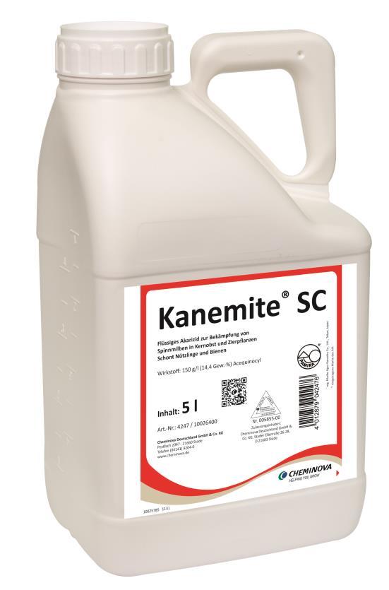 Produkt-Eigenschaften für Kanemite SC im Hopfenbau: - eigenständige IRAC-Wirkstoffgruppe 20 B - schnelle Anfangswirkung - ungefährlich für Bienen (B4) - raubmilbenschonend - sehr