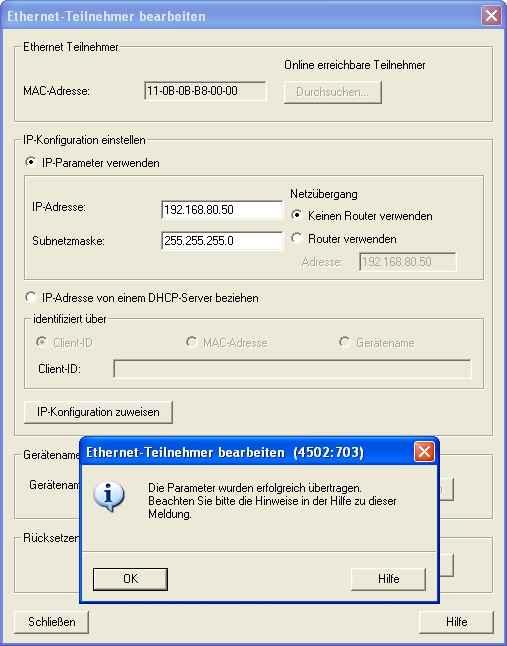1.3 IP-Adresseinstellung mit dem SimaticManager Steuerung anwählen: Zielsystem Erreichbare Teilnehmer anzeigen (Meldung als INSEVIS Baugruppenname, hier PC57xV für PC570V und PC577V) (in diesem Fall)