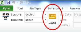 Handbuch deutsch Lizenz anmelden Excel öffnen CALC4XL Button