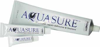 Aquasure cures overnight or within two hours if used with McNett Cotol-240 plus accelerator.