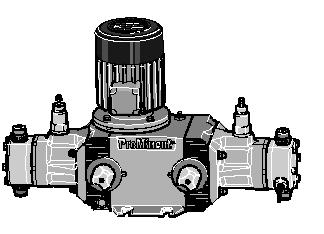 450 l/h, 25 7 bar Die Hydro/ 4 ist eine sehr robuste Hydraulik-Membrandosierpumpe, die die höchsten Sicherheitsanforderungen erfüllt serienmäßig wird sie mit Überdruckventil sowie