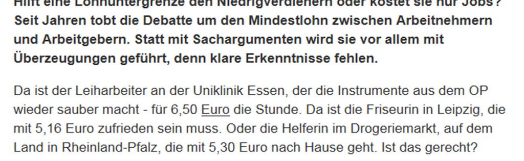 Mindestlohn Quelle: http://www.sueddeutsche.