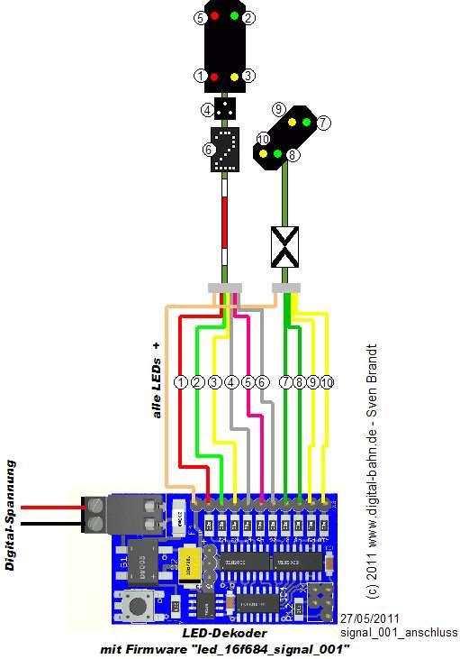 Abbildung 8: Anschluss LED-Dekoder - Einfahr-Signal