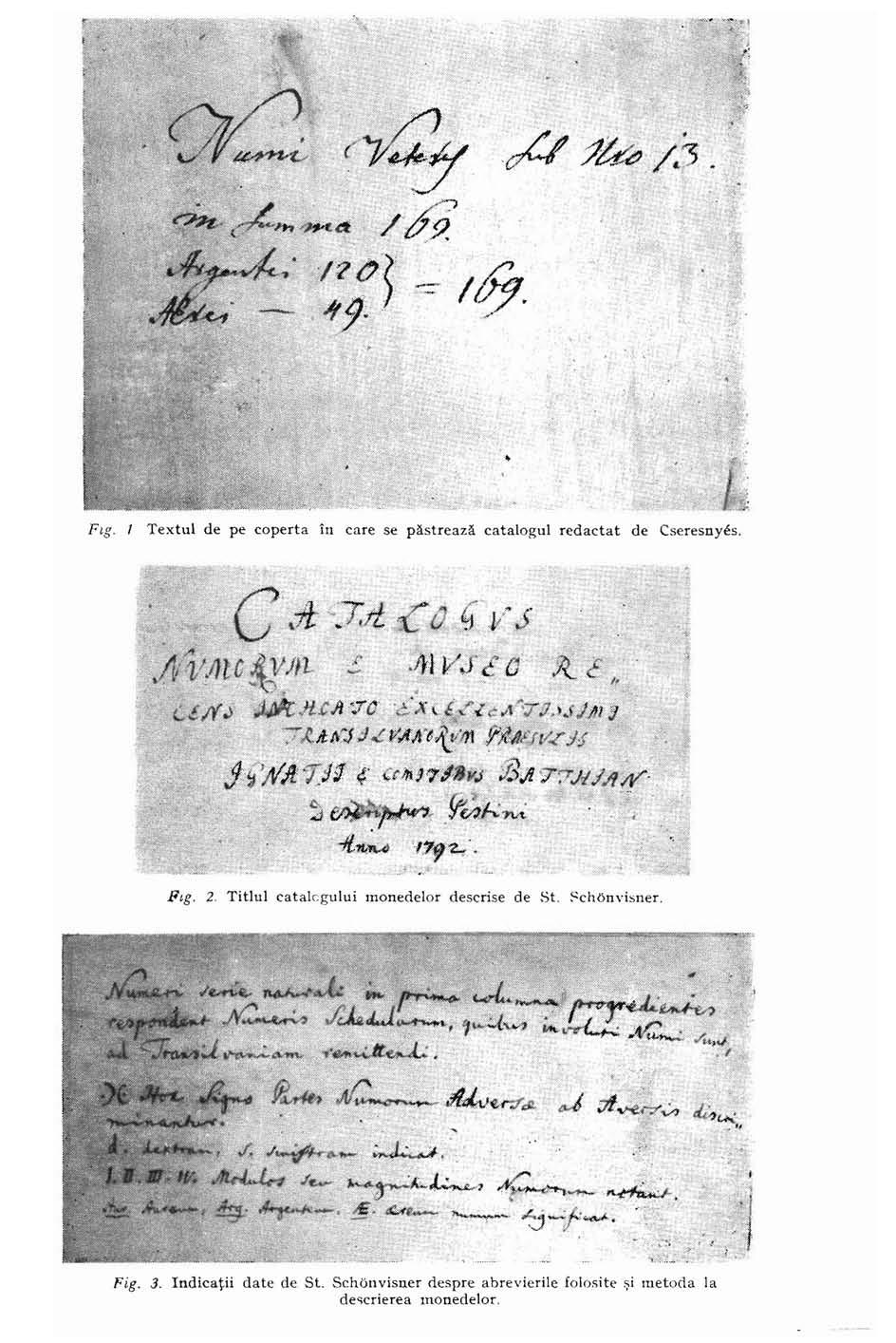 Fig. I Textul de pe coperta In care se păstrează catalogul redactat de Cseresnyes. Fig. 2.