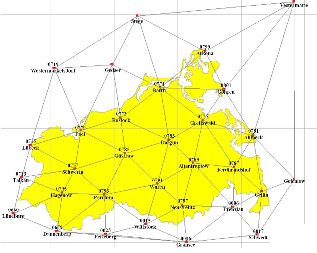 SAPOS -Referenzstationen in Mecklenburg-Vorpommern und in den benachbarten