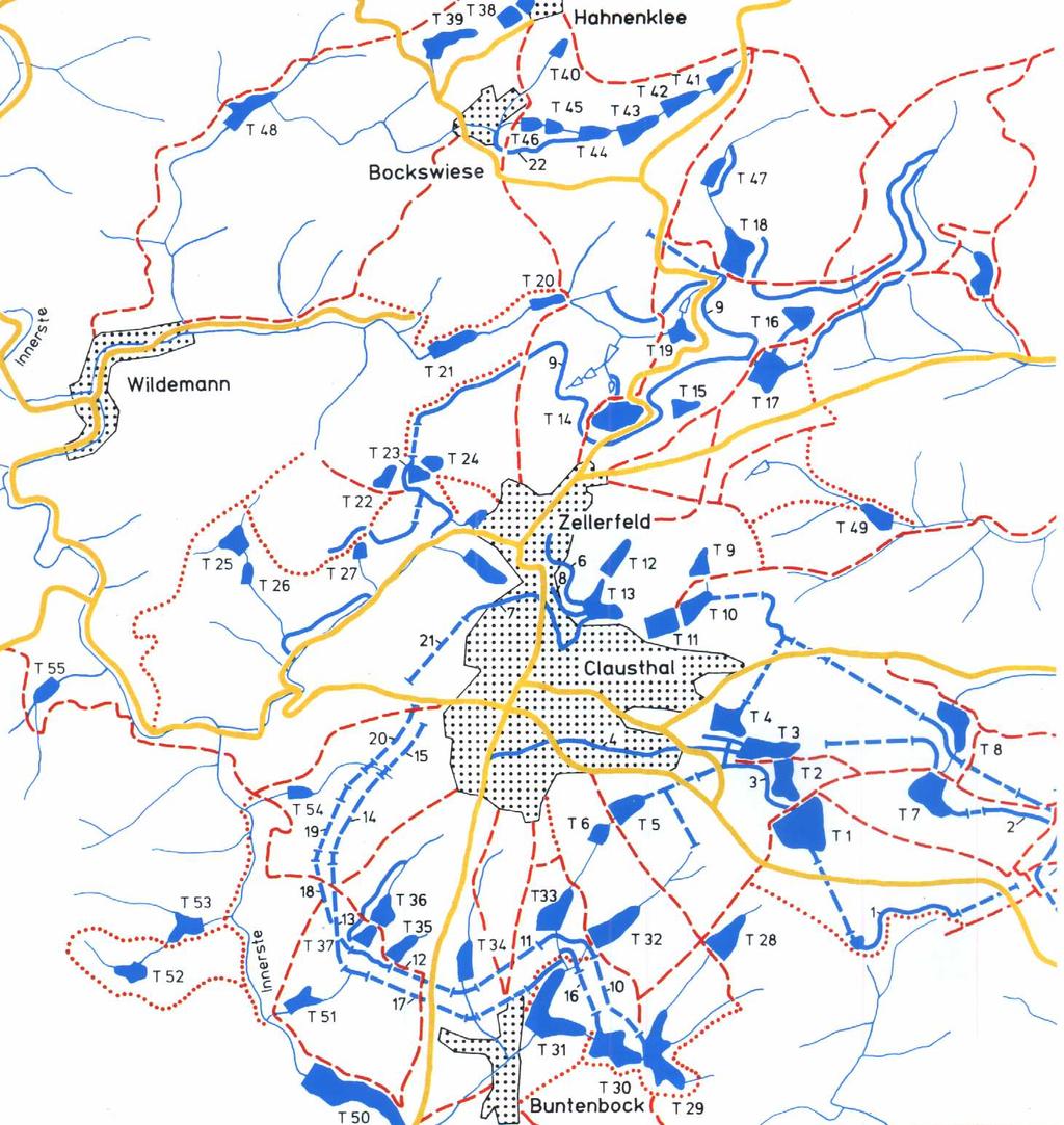 Oberharzer Wasserregal Entstehung: 1540 1870 Ursprung: 120 Teiche 500 km Gräben 30 km Wasserläufe Aktiv: 65 Teiche 70