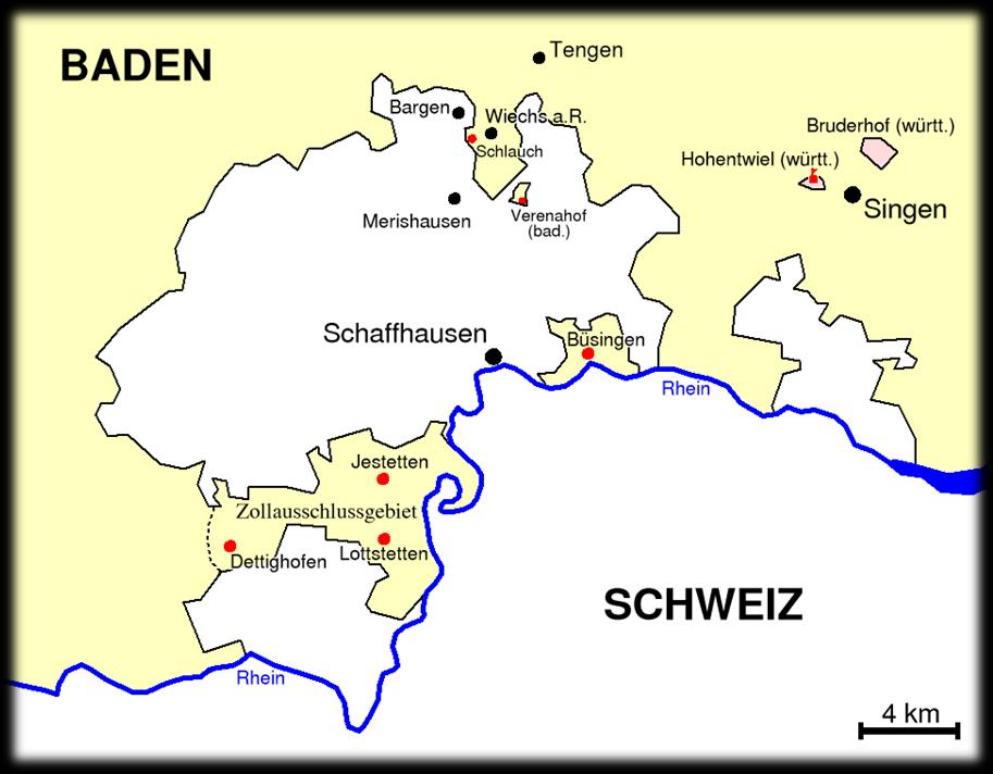 1.2 Grenzen Total 185.4 km (CH 1 857.9 km) davon: Deutschland (inkl.